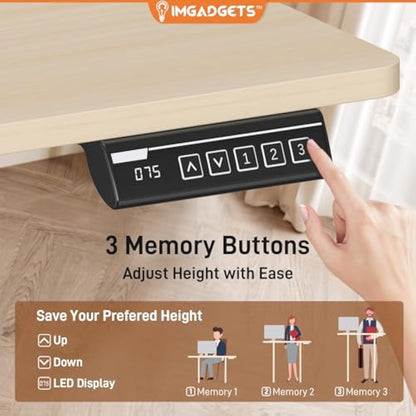Electric Standing Desk 47x24" – Height Adjustable with Quiet Motor & Memory Controls